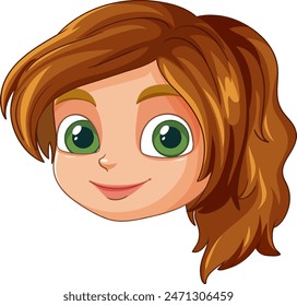 Illustration of a girl with brown hair