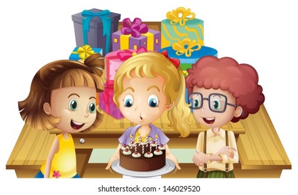 752 Child blowing birthday candles Stock Illustrations, Images ...