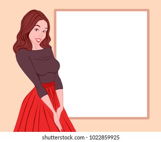 illustration of a girl. cloud