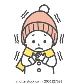 illustration of a girl in cold weather