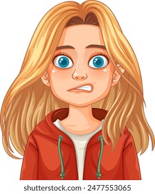 Illustration of a girl with a confused expression