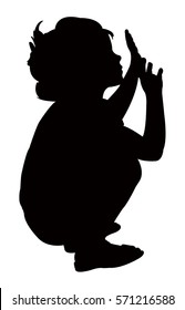 Illustration of a girl Crouching 
