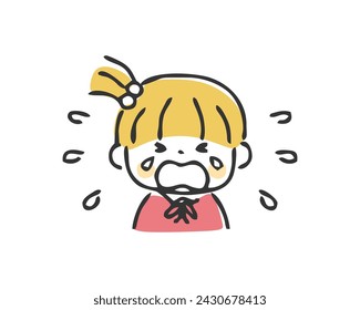 Illustration of a girl crying a lot.