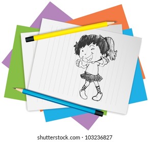 Ilustración de una chica bailando