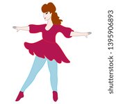 Illustration of girl dancing vector graphics