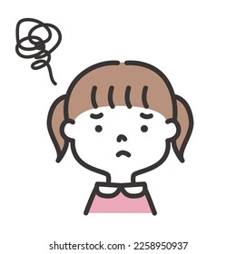 Illustration of a girl in distress