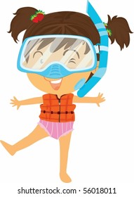 Illustration of A Girl Doing Exercise on white background