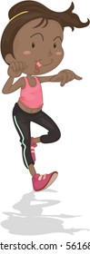 Illustration of A Girl Doing Exercise on white background