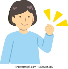 Illustration of a girl doing a guts pose