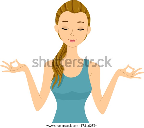 Illustration Girl Doing Some Yoga Exercises Stock Vector (Royalty Free ...