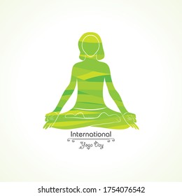 illustration of A Girl doing yoga for International Yoga Day observed on  21st June
