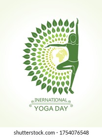 illustration of A Girl doing yoga for International Yoga Day observed on  21st June
