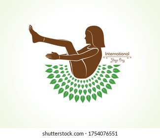 illustration of A Girl doing yoga for International Yoga Day observed on  21st June
