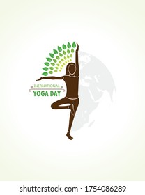 illustration of A Girl doing yoga for International Yoga Day observed on  21st June
