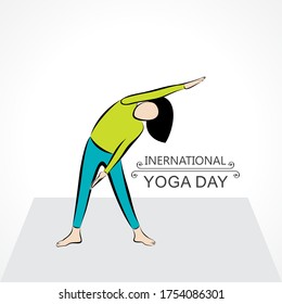 illustration of A Girl doing yoga for International Yoga Day observed on  21st June
