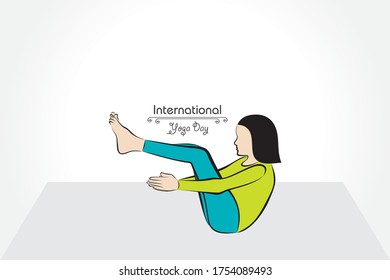 illustration of A Girl doing yoga for International Yoga Day observed on  21st June
