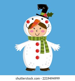 Illustration of a girl dressed as a Snowman