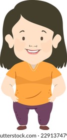 Illustration of Girl with Dwarfism Posing with Hands on Her Waist