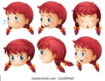 Illustration of a girl expressions