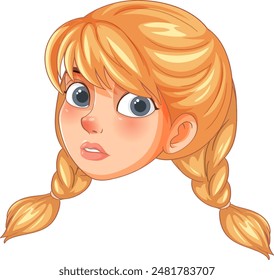 Illustration of a girl with expressive face