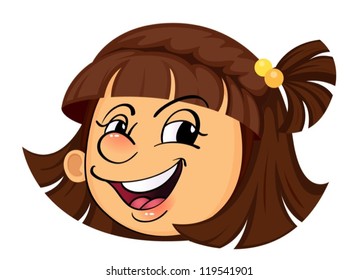 illustration of a girl face on a white background