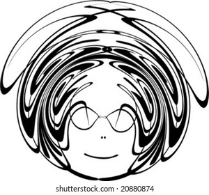 illustration of girl face for tattoo or other design