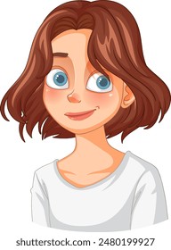 Illustration of a girl with a friendly smile