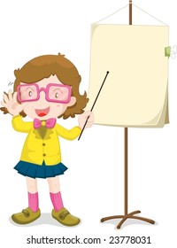 Illustration of a girl giving a lesson