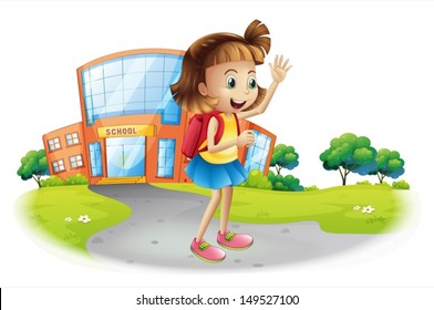 Girl Go School Clip Art Images Stock Photos Vectors Shutterstock