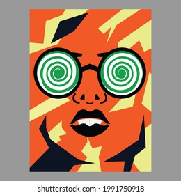 illustration of a girl with googles - t-shirt design - poster design