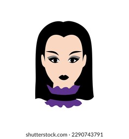 Illustration of girl in gothic style. Dark makeup. Image for holiday and party.