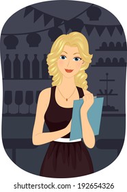 Illustration of a Girl Holding a Clipboard Planning for a Party