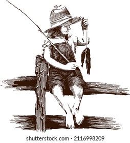 illustration of a girl holding a fish