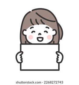 Illustration of a girl holding a white board