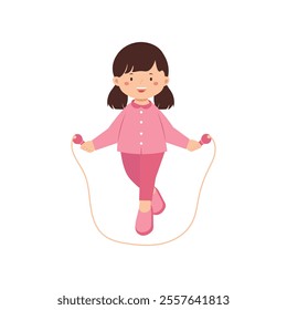 Illustration of Girl Jumping Rope