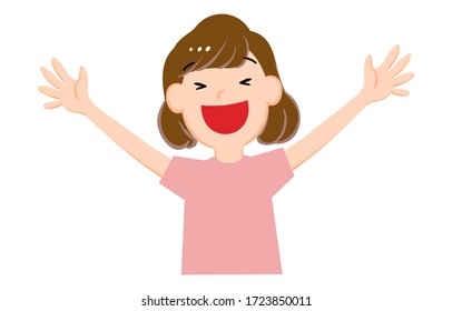 Illustration of a girl laughing with a big mouth