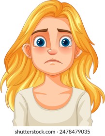 Illustration of a girl looking worried