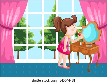 illustration of girl makeup vector