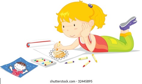 ilustración de dibujo de niñas