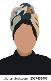 An illustration with a girl. an illustration on the topic of feminism. Women's independence. Girls power. Portraits of a woman with dark skin