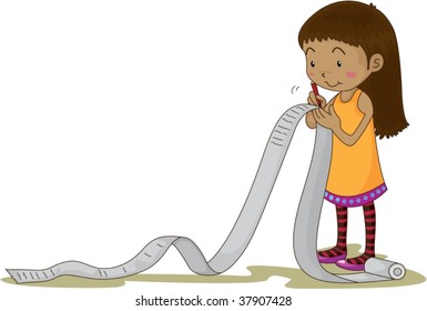illustration of a girl on white