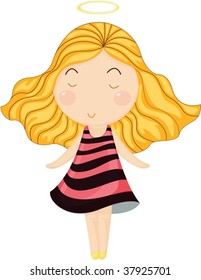 illustration of girl on white