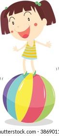 illustration of girl on white