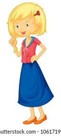 illustration of a girl on a white background