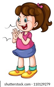 illustration of a girl on a white background