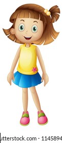illustration of a girl on a white background