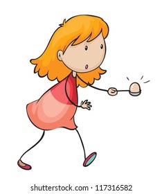 illustration of a girl on a white background