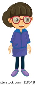 illustration of a girl on a white background