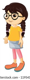 illustration of a girl on a white background