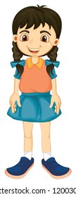 illustration of a girl on a white background